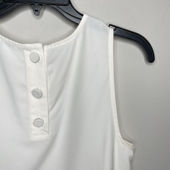 J.CREW Top Women XS Sleeveless Button-Back Shell NEW Ivory BY429 - Picture 7 of 11